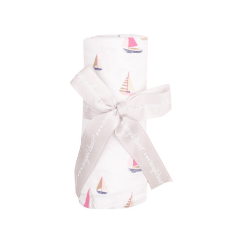 Sailboats Pink Swaddle Blanket