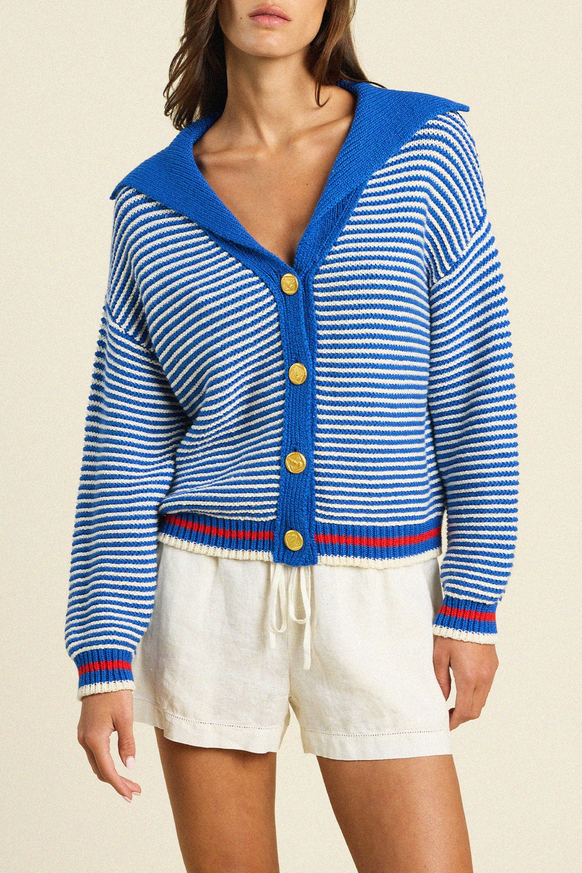 Cove Cardigan- Blush Stripes