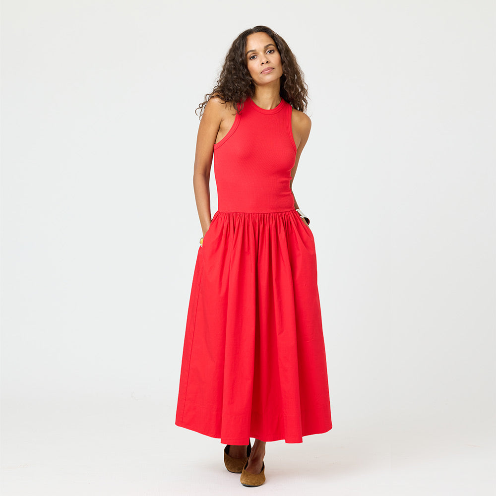 red tank maxi dress Marvin Dress