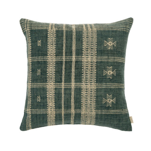 20x20 Bhujodi Wool Handloom Pillow, Denim