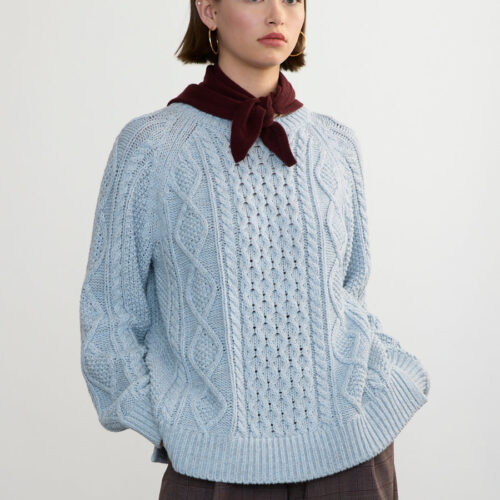 Deidre Cable Pullover - Blues