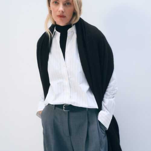 100% Cashmere Travel Wrap - Black