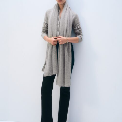 100% Cashmere Travel Wrap - Grey Heather