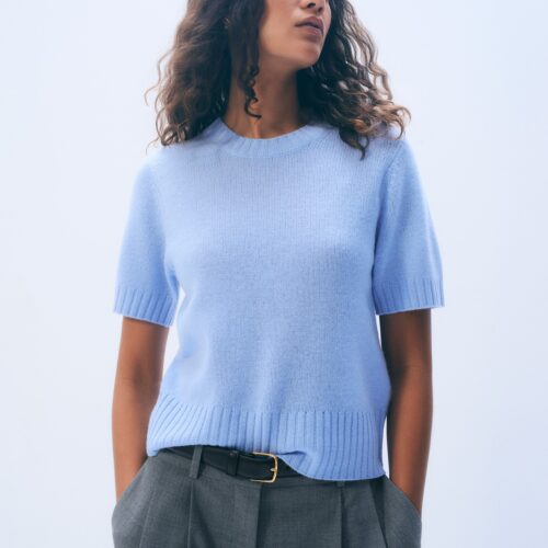 Cashmere Featherweight T-Shirt - Blue Vapor