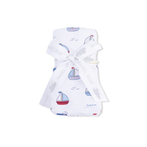 Swaddle Blanket - Bubbly Sailboats Blue