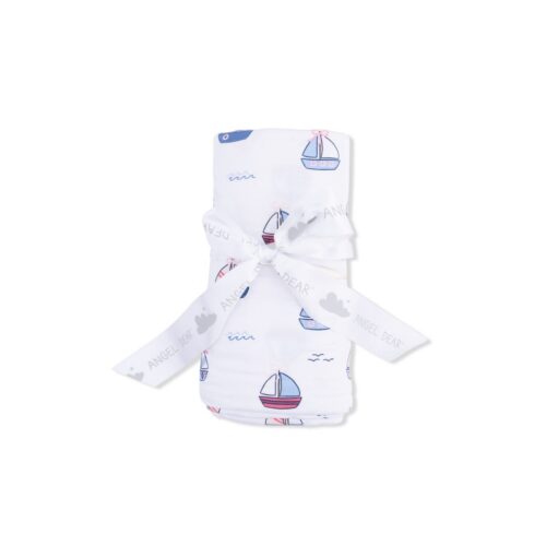 Swaddle Blanket - Bubbly Sailboats Pink