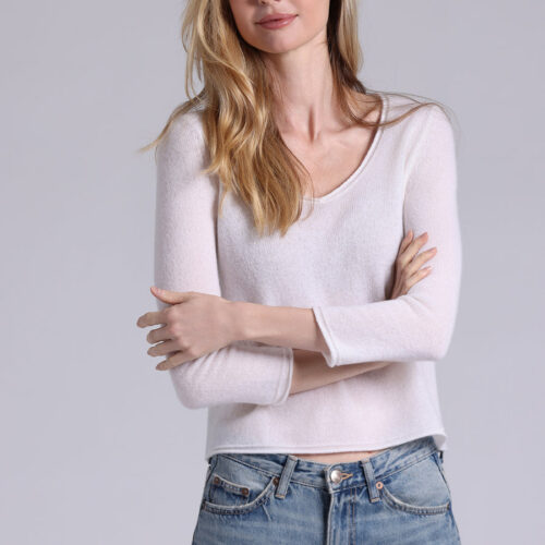 Sheer Luxury Cashmere Raglan Crew - Lotus