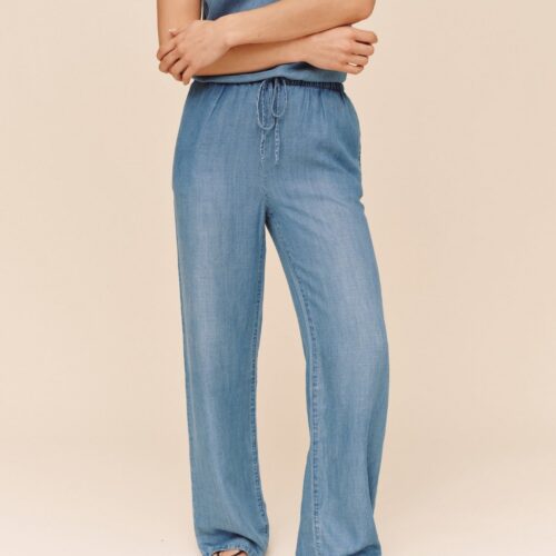 Wide Leg Drawstring - Indigo Harbor Wash