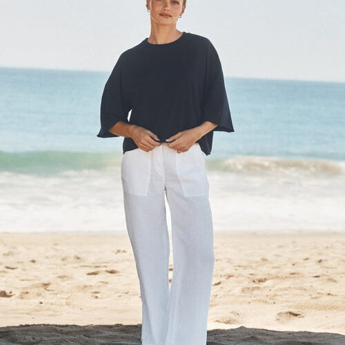 Madeline Pull On Pant - White