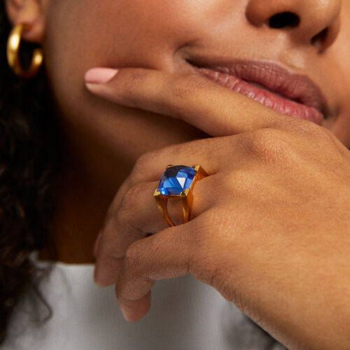 Mini Plaza Ring - Midnight Blue