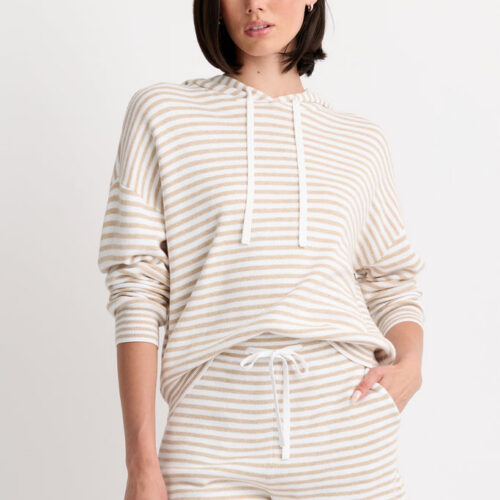 Warwick Hoodie - Latte Stripe