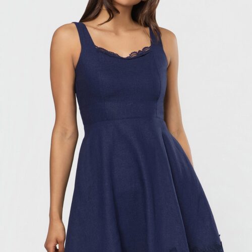 Ivy Linen Dress - French Navy