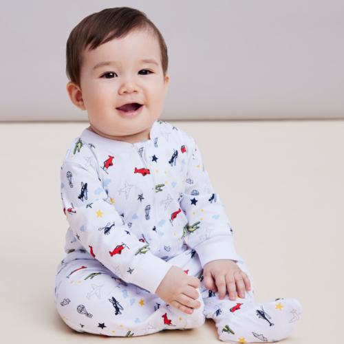 Aviators Print Footie w/ Zip