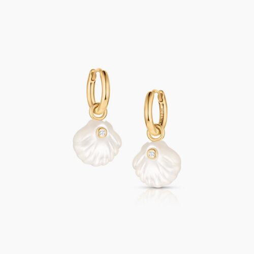 Coquille Mother Of Pearl Shell Hoop Earrings