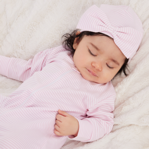 Simple Stripes Pink Bow Hat
