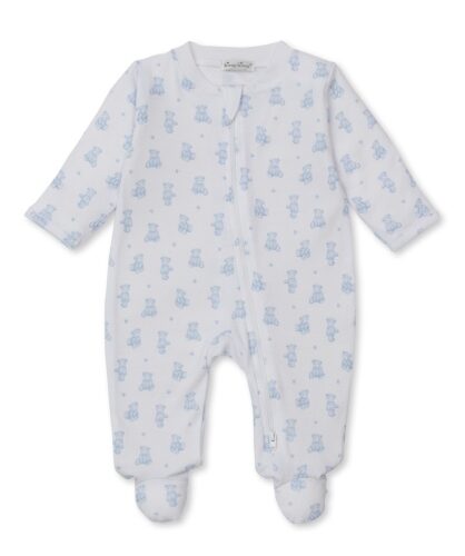 Teddy Bears Blue Zip Footie