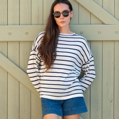 Delmar Sweater - Navy Stripes