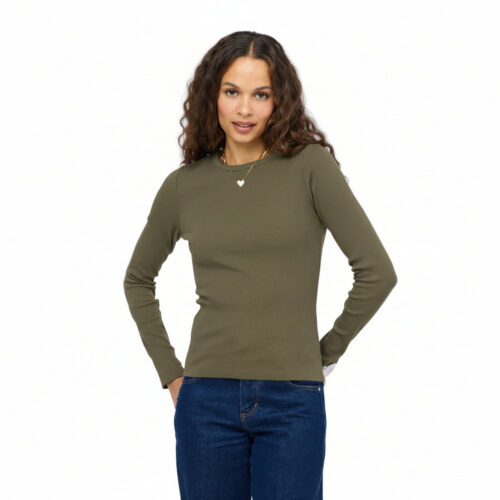 KR Long Sleeve Rib Tee- Army Green